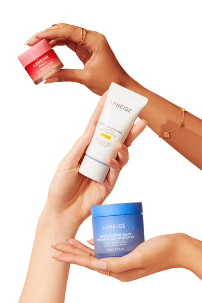 Hands with skincare products